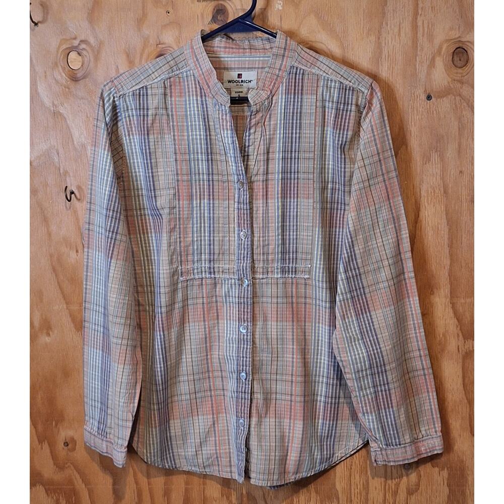 Woolrich Shirt Women's Small Micro-Plaid Classic Heritage Earthy Granola Girl
